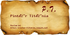 Pintér Titánia névjegykártya